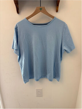 L.L. Bean Supima Cotton Blue Crewneck Tee 2X Soft Premium Basic